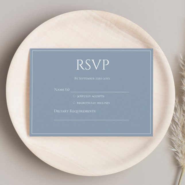 Tarjeta De Recepción Monograma Azul Turbio Elegante Moderno para RSVP  (Subido por el creador)
