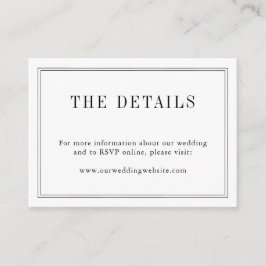 Tarjeta De Recepción Monograma Blanco Y Negro Moderno Boda Simple