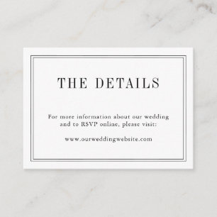 Tarjeta De Recepción Monograma Blanco Y Negro Moderno Boda Simple