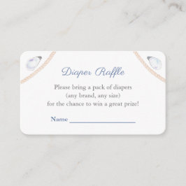 Tarjeta De Recepción Monograma costero Baby Shower Diaper Raffle