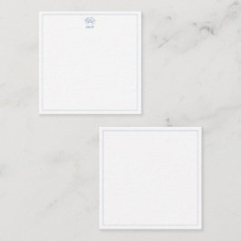 Tarjeta De Recepción Monograma de cangrejo blanco y azul costero