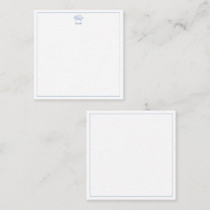 Tarjeta De Recepción Monograma de cangrejo blanco y azul costero