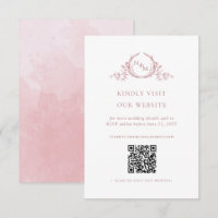 Monograma de color de agua Rosa seco Código QR/RSV