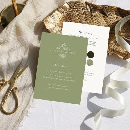 Tarjeta De Recepción Monograma de cosecha | Detalles del invitado del B