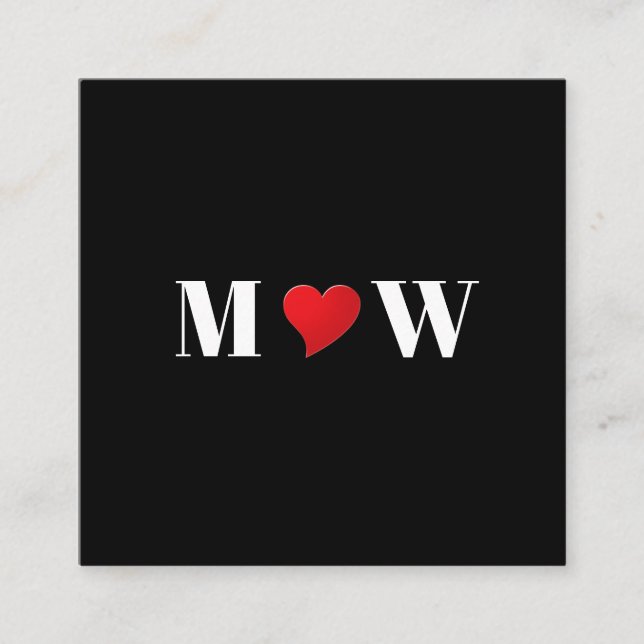 Tarjeta De Recepción Monograma de las iniciales del personalizado del c (Anverso)