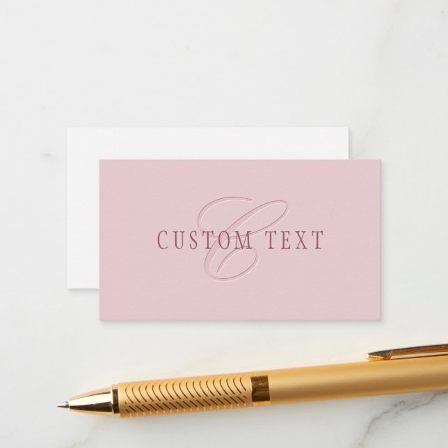 Tarjeta De Recepción Monograma elegante | Oro rosa (Anverso/Reverso In Situ)