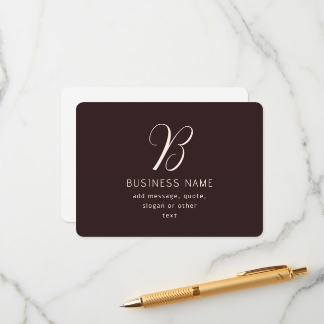 Tarjeta De Recepción Monograma moderno y elegante de nombres de negocio (Anverso/Reverso In Situ)
