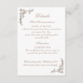 Tarjeta De Recepción Monograma monocromo rococo florentino