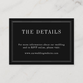 Tarjeta De Recepción Monograma Pareja Nombre Moderno Sencillo Blanco Y