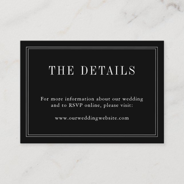 Tarjeta De Recepción Monograma Pareja Nombre Moderno Sencillo Blanco Y  (Anverso)