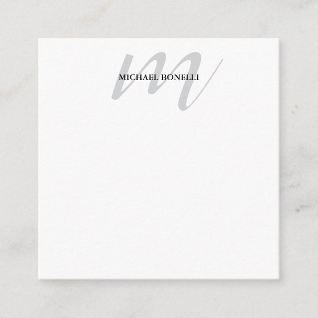 Tarjeta De Recepción Monograma profesional de caligrafía clásica (Anverso)