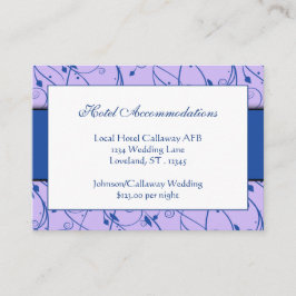Tarjeta De Recepción Monograma Royal Blue Lilac Floral Swirl Boda