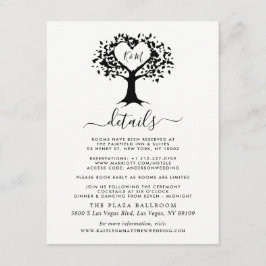 Tarjeta De Recepción Monograma simple negro y blanco Boda de árbol del 