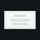 Tarjeta De Recepción Monograma verde esmeralda simple matrimonio elegan<br><div class="desc">Simple tarjeta de gabinete boda pequeña con un diseño moderno y elegante con sus detalles rodeados por un borde delgado y su monograma en la parte posterior. Todos los elementos de diseño están en un color verde esmeralda de tono de joyería y pueden cambiarse en la herramienta de edición de...</div>