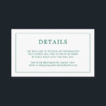 Tarjeta De Recepción Monograma verde esmeralda simple matrimonio elegan<br><div class="desc">Simple tarjeta de gabinete boda pequeña con un diseño moderno y elegante con sus detalles rodeados por un borde delgado y su monograma en la parte posterior. Todos los elementos de diseño están en un color verde esmeralda de tono de joyería y pueden cambiarse en la herramienta de edición de...</div>