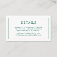 Monograma verde esmeralda simple matrimonio elegan