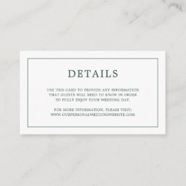 Tarjeta De Recepción Monograma verde forestal simple matrimonio elegant