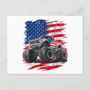 Tarjeta De Recepción Monster Truck Bandera de Estados Unidos