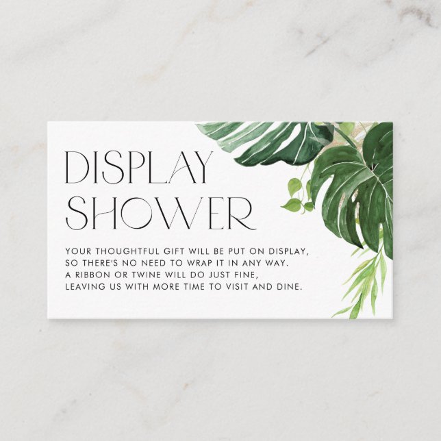 Tarjeta De Recepción Monstera Greeneration Tropical Display Shower (Anverso)