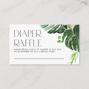 Tarjeta De Recepción Monstera Tropical Summer Baby Shower Diaper Raffle