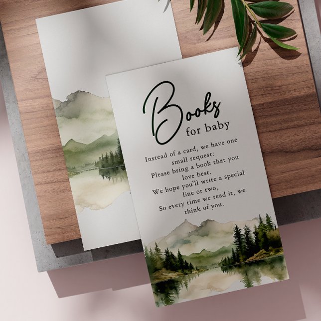 Tarjeta De Recepción Montañas Acuarelas Libros Para Bebé Baby Shower (Subido por el creador)