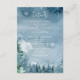 Tarjeta De Recepción Montañas acuáticas Boda Rústico azul oscuro oscuro