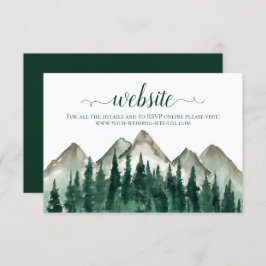 Tarjeta De Recepción Montañas acuáticas rusticas y sitio web de Bodas d