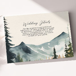 Tarjeta De Recepción Montañas acuáticas y detalles del Boda de los Pine