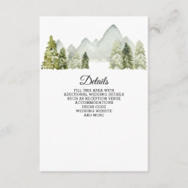 Tarjeta De Recepción Montañas de acuarela rústica Boda de Invierno de P
