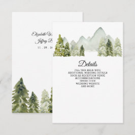 Tarjeta De Recepción Montañas de acuarela rústica Boda de Invierno de P