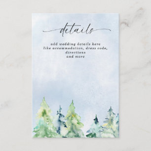 Tarjeta De Recepción Montañas de acuarela rústica Boda de Invierno de P