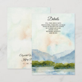 Tarjeta De Recepción Montañas de acuarela rústica Boda de Invierno del 