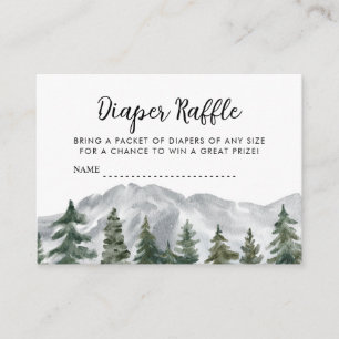 Tarjeta De Recepción Montañas Pine Forest Diaper Raffle
