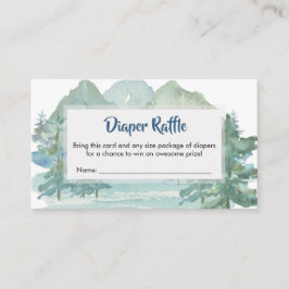 Tarjeta De Recepción Montañas Rústicas Aventura Baby Diaper Raffle