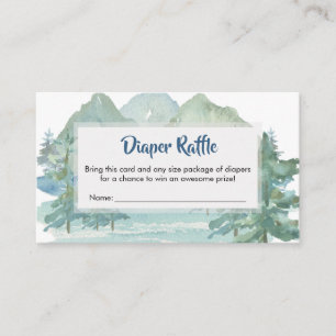 Tarjeta De Recepción Montañas Rústicas Aventura Baby Diaper Raffle