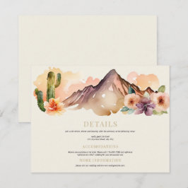 Tarjeta De Recepción Montañas Rústicas | Boda del desierto