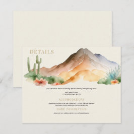 Tarjeta De Recepción Montañas Rústicas | Boda del desierto