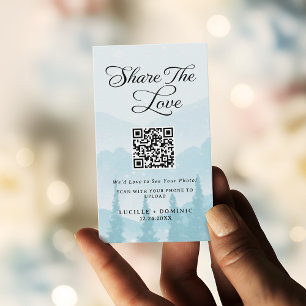 Tarjeta De Recepción Montañas Snowy Boda De Invierno Comparte El Amor