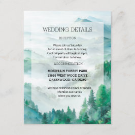 Tarjeta De Recepción Montañas transcultoras Eéreo Verde y Blanco