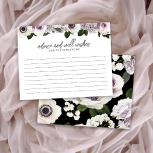 Tarjeta De Recepción Moody Anemone y Purple Floral Bridal Shower Advanc