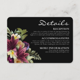 Tarjeta De Recepción Moody Dark Romántica Boda Floral Elegante