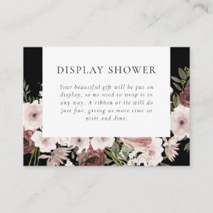 Tarjeta De Recepción Moody Dusty Rosa Floral Bridal Shower