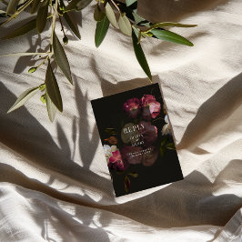 Tarjeta De Recepción Moody Floral Wedding Dark Romantic RSVP