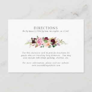 Tarjeta De Recepción Moody Plum Floral Garland Bodas
