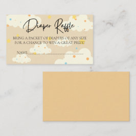 Tarjeta De Recepción Moon and Stars Cream Diaper Raffle