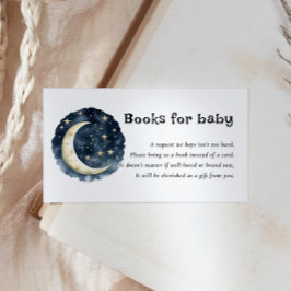 Tarjeta De Recepción Moon Baby Shower Estrellas Libros Espaciales Para