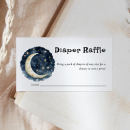 Tarjeta De Recepción Moon Baby Shower Stars Space Raffle Ticket