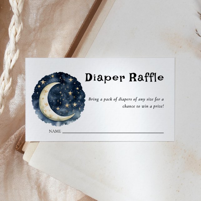 Tarjeta De Recepción Moon Baby Shower Stars Space Raffle Ticket (Subido por el creador)