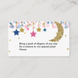 Tarjeta De Recepción Moon Blue Pink Diaper Raffle