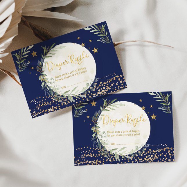 Tarjeta De Recepción Moon de oro de la vegetación de la marina y pañal  (Subido por el creador)